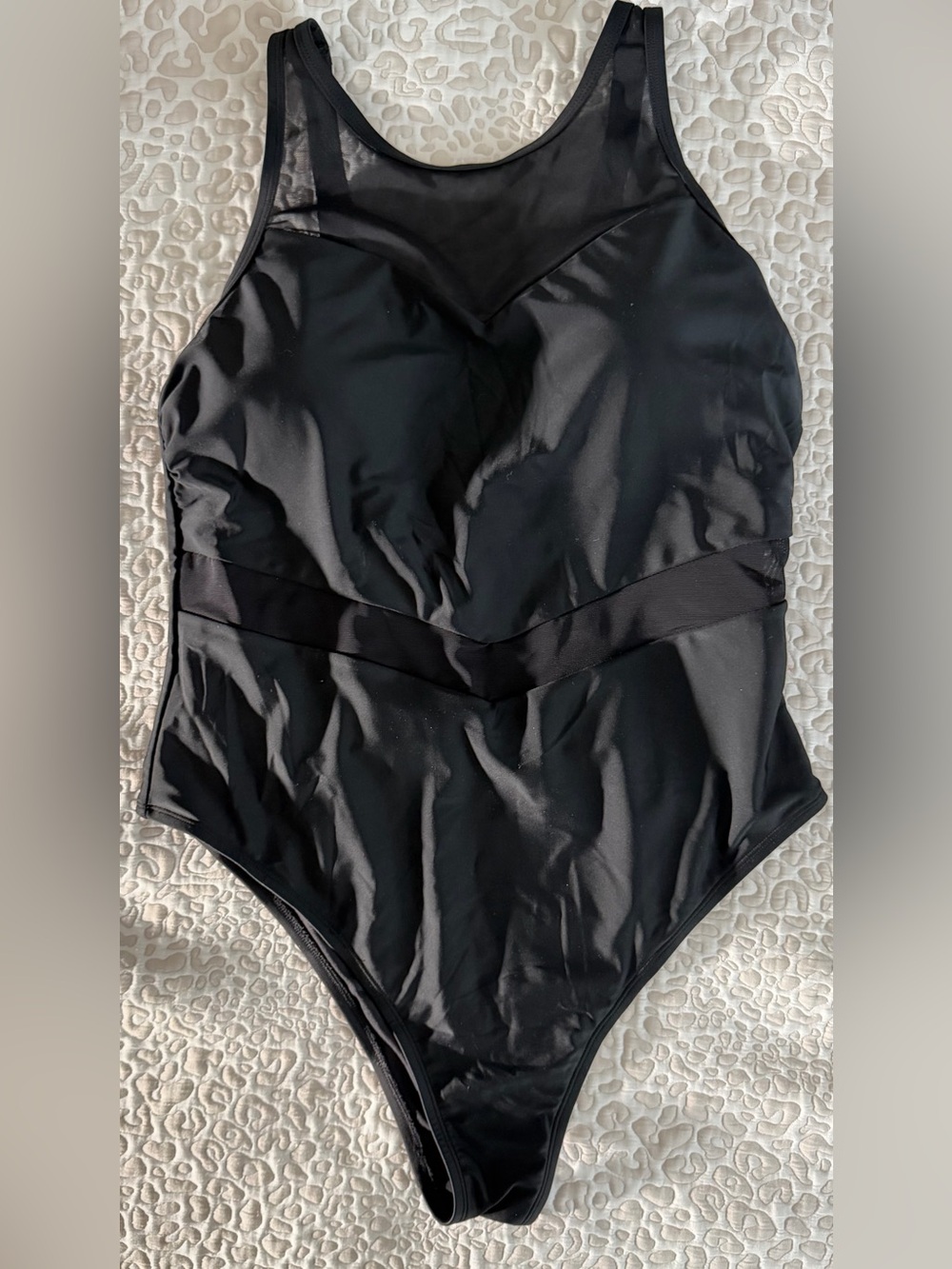 Cupshe Classic Black One-Piece High hip Swimsuit. Size-1X